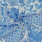 Cobalt Blue-White Poly Cotton Floral Multi Pattern Lace Mesh Knit Fabric By the Yard